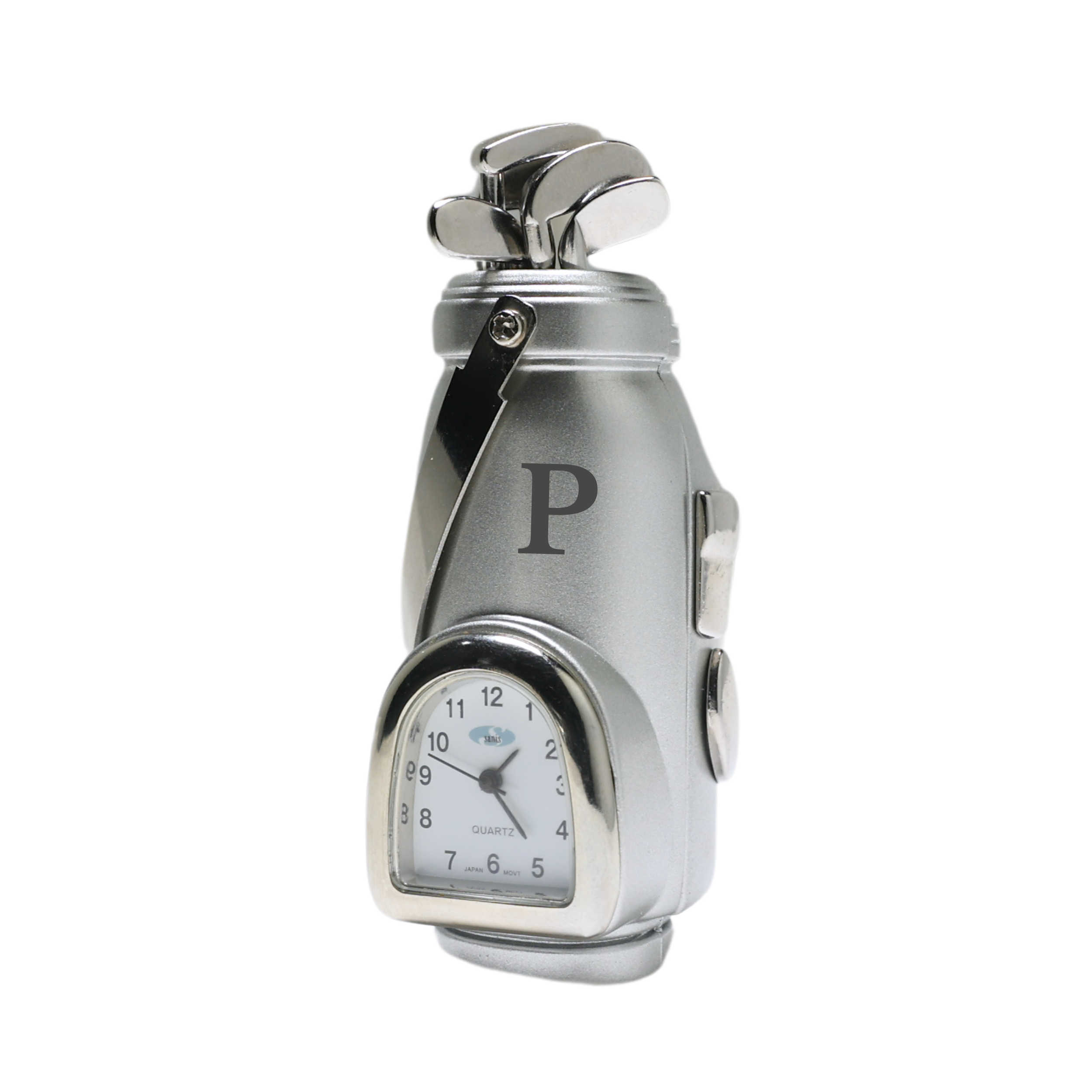Personalized Miniature Golf Bag Office Desk Clock